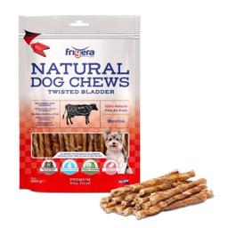 Frigera Natural Dog Chews Twisted Bladder Naturligt Tørret Snoet Okseblære 250g